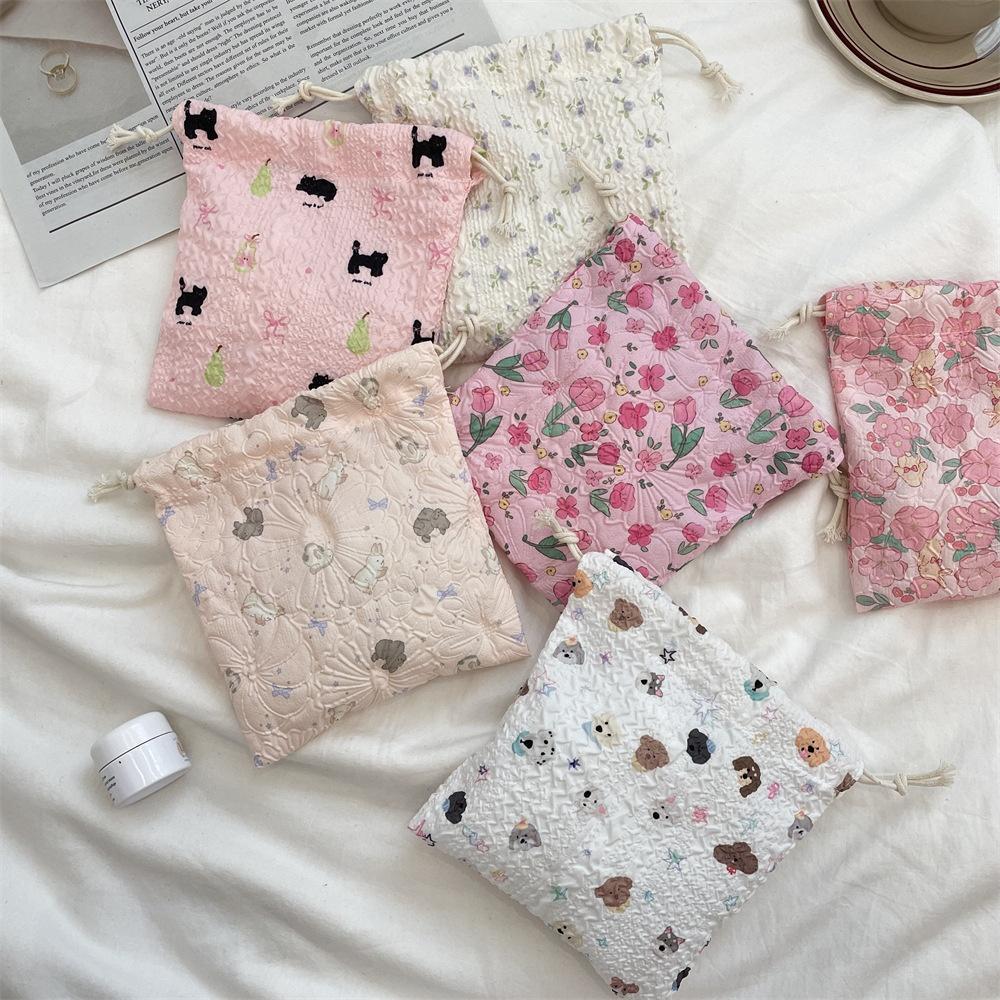 Small Cute Cartoon Drawstring Makeup & Travel Cloth Bag