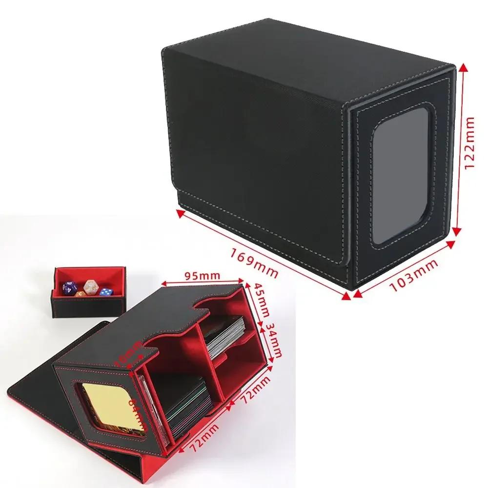 Fashion PU Leather Card Deck Box Flannel Collection Game MTG Trading Card Holder Game Card Organizer Women Men