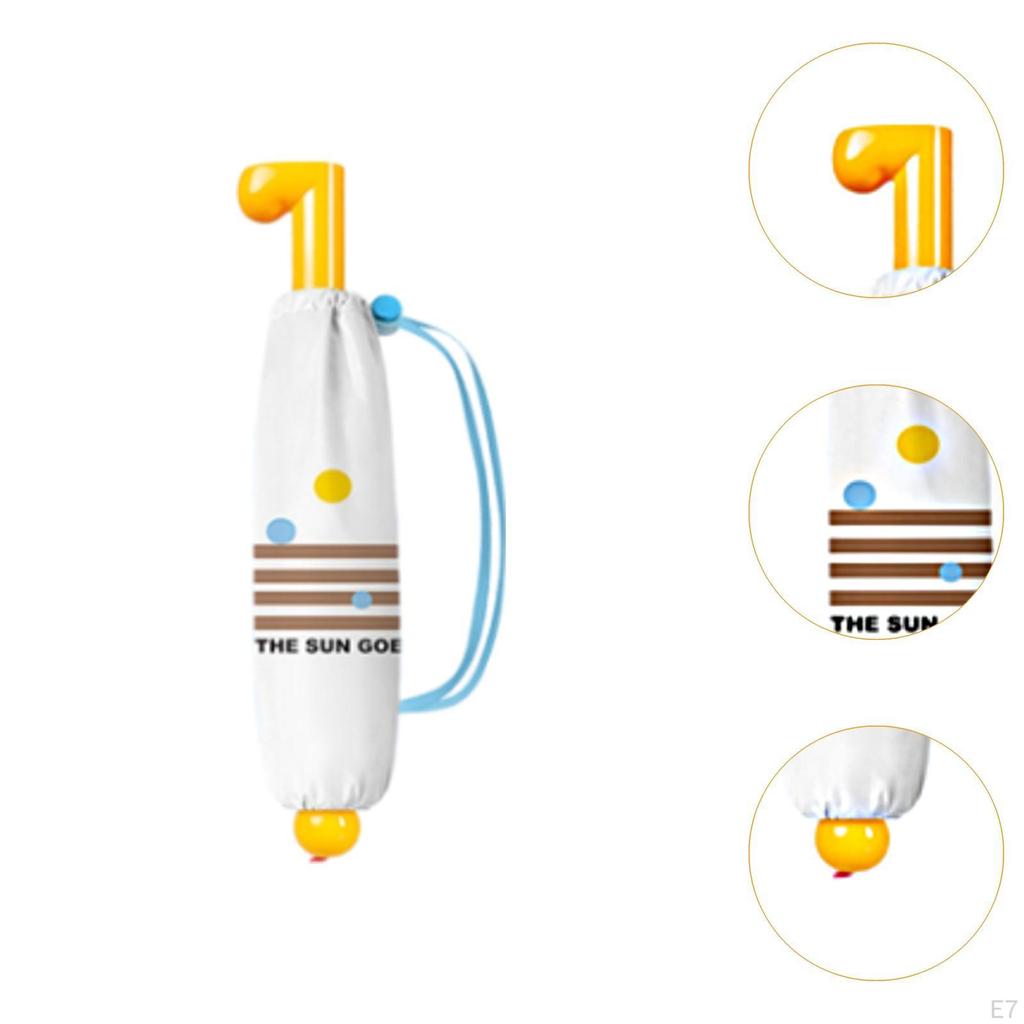 Cartoon Sun Rain Umbrella for Adults Kids, Personal Parasol Travel Beach