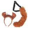 2Pcs Animal Horse Costume Set with Horse Ears Headband Horse Tail Accessories for Halloween Fancy Dress Party Props