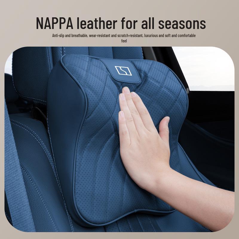 Zeekr 007/001 Car Headrest & Lumbar Support: Original Nitrogen Blue Neck Pillow & Interior Decoration.