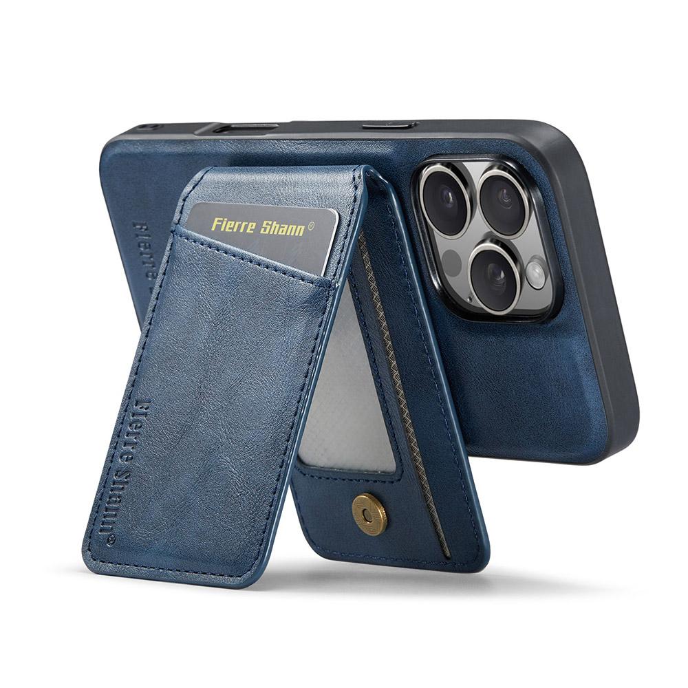 FIERRE SHANN 025 Style For iPhone 16 Pro Max Case Leather+TPU Detachable Card Slots Phone Cover