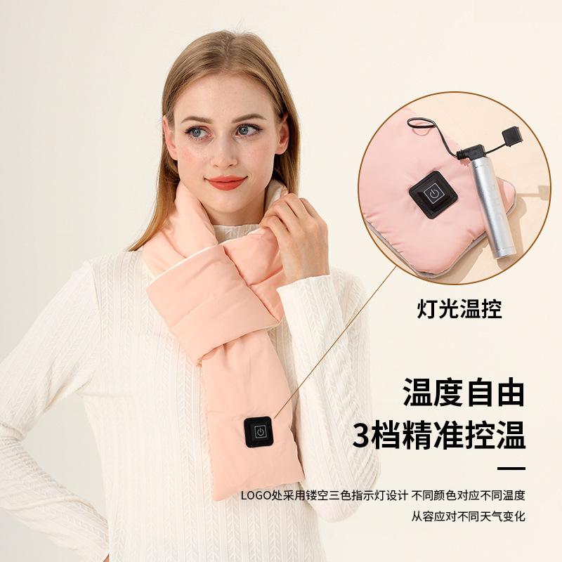 Korean Style Warm Scarf Winter Women's High-end Fashion Thick Solid Color Long European American Cross-border Down