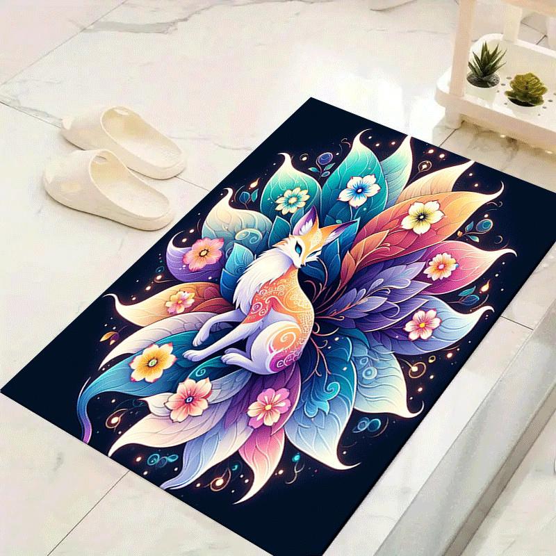 

1pc Nine tailed Fox Design Area Rug - Soft, Anti-Slip, and Durable Gaming Room Decor for Bedroom 60cm by 90cm