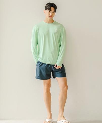 Tyubeuteuli Finger Hole Loose Fit Long Sleeve Rash Guard A704 Glory Green
