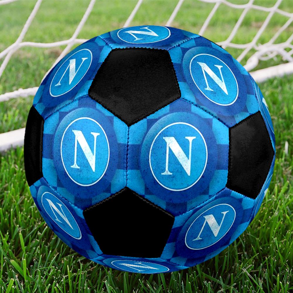 Naples Football Club Indoor Soccer Ball Colorful Machine Stitched PVC Size 5 Team Training Competition Ready Durable High-Bounce Cool Sports Gift