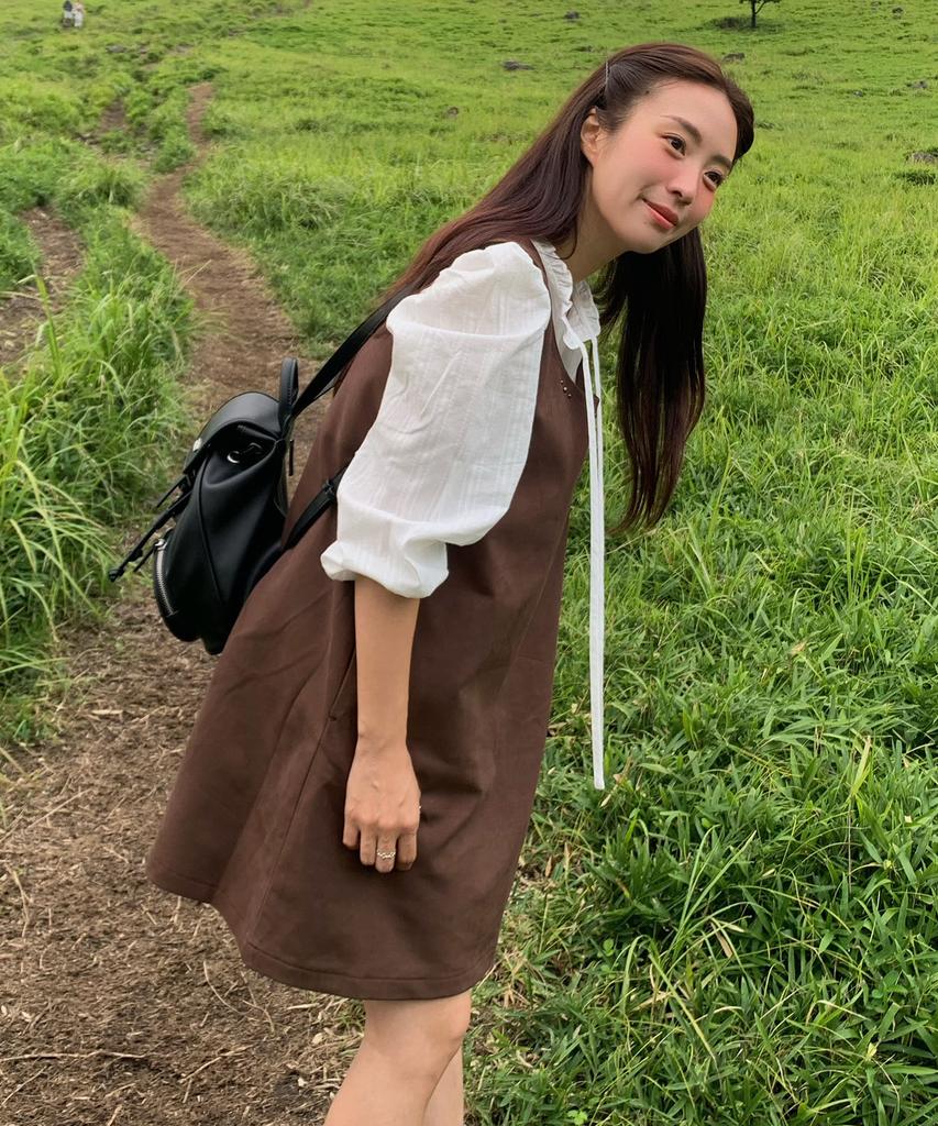 Code Graphy (Women) Faux Suede Dress_Brown