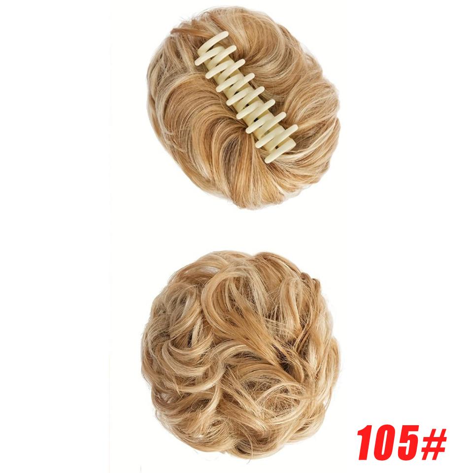 

WTB Синтетична перука Big Claw Clip Bun Girl Naturally Lazy Curly Hair Puck Ball Head Wig Synthetic Messy Pun Donut Wig 10CM