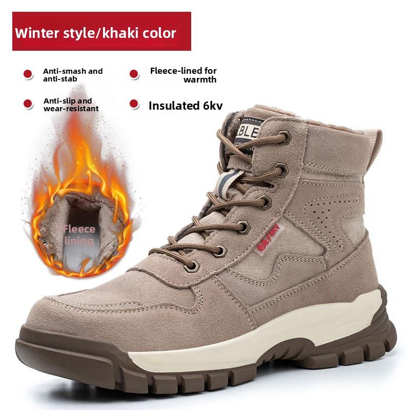 Winter High Top Safety Shoes with Steel Toe Puncture Proof Work Boots Industrial Construction Site Non-slip Work Shoes for Men