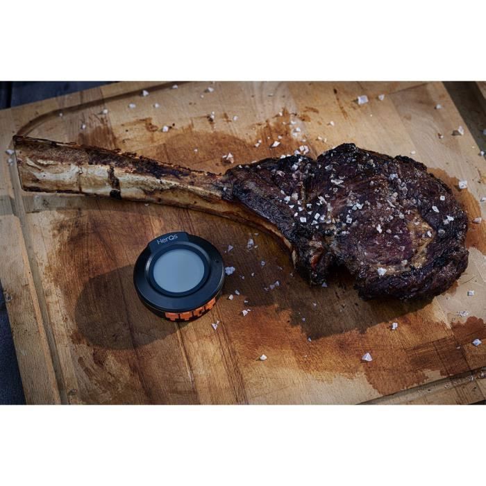 Thermomètre de barbecue - HerQs - Dôme connecté - Acier inoxydable - 10,5 cm - Celsius/Fahrenheit