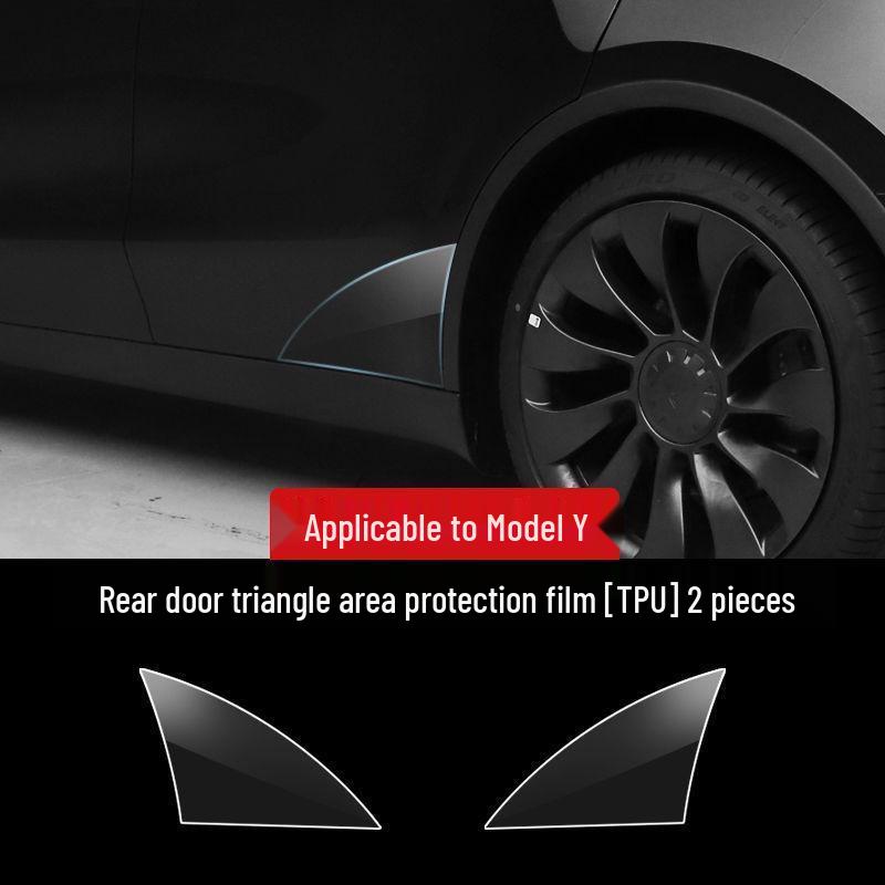 Model Y3 Car Door Corner Tint & Side Skirt TPU Anti-Scratch Film for Paint Protection.