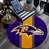 Baltimore Ravens Round Area Rug,Carpet Rug for Living Room Bedroom Sofa Playroom Decor,Non-slip Floor Mat