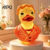 Detailed Design Ornament Glowing Resin Duck Figurine with LED Light Decorative Night