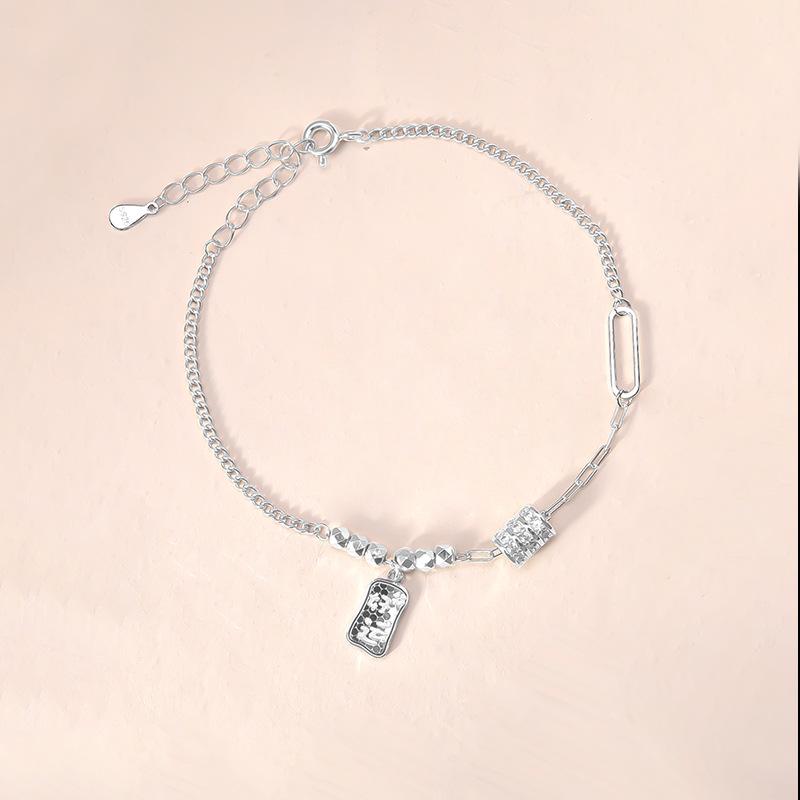 925 Sterling Silver Good Luck Fortune Pendant Slim Bracelet for Women – Summer 2025 Simple Versatile Design 925 Silver