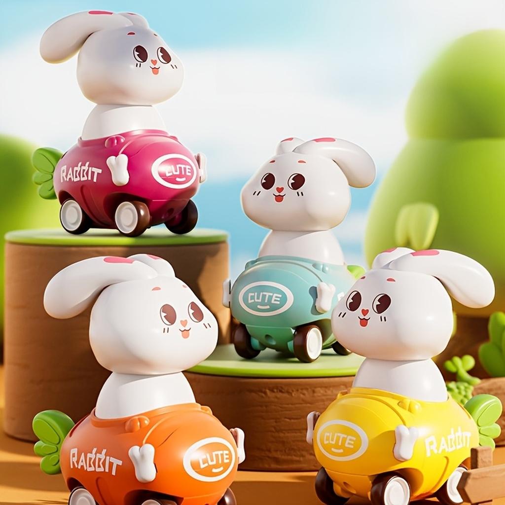 Cute Easter Rabbit Toy Car , Ideal for Indoor Decor, Festive and Birthday Gifts, Micro Landscape Creative Desktop Ornaments
