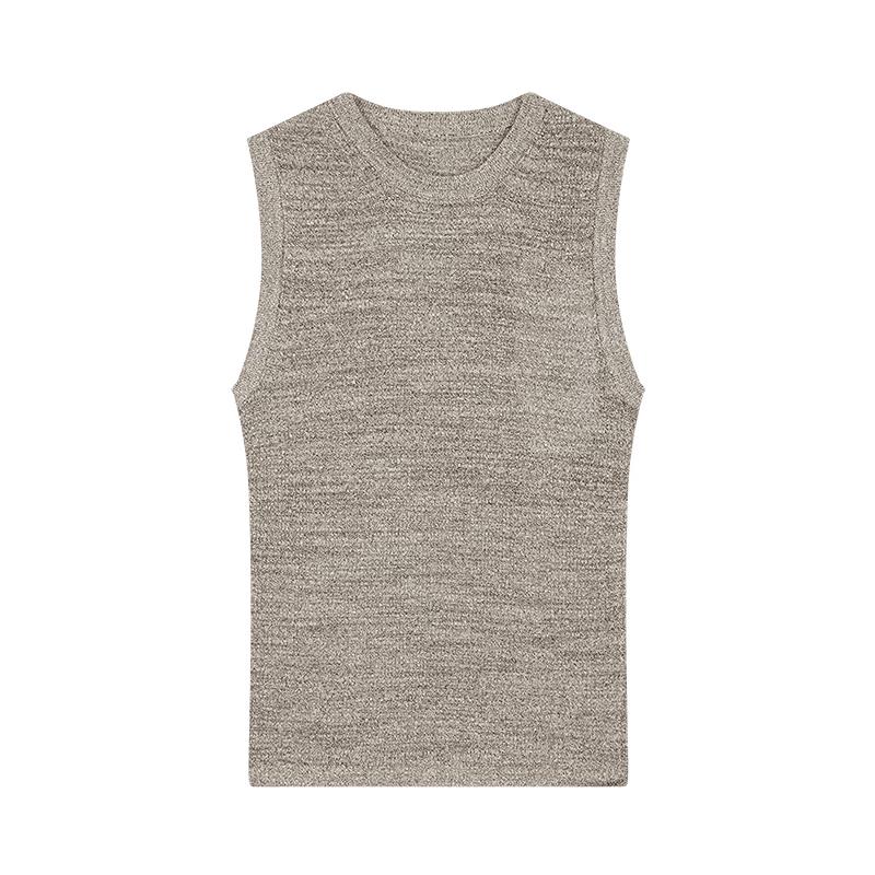 LESS 2026 Summer Tight Round Neck Knit Vest L