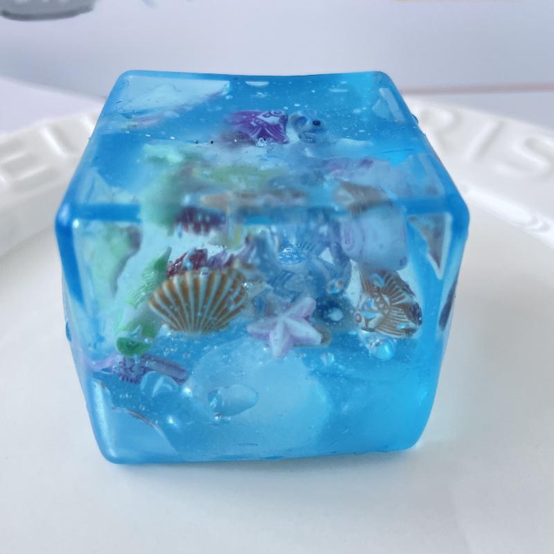 Taba Squishy Stress Balls Cube - Ocean Sensory Fidget Toy Slow Rise Squishy Toys For Kids And Adults Squeeze Relax Gift