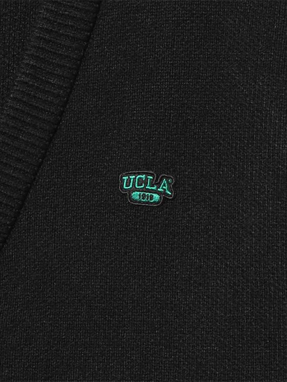 Ucla Logo Wappen Semi-Overfit Cardigan [Black] (Ua9Gd10)