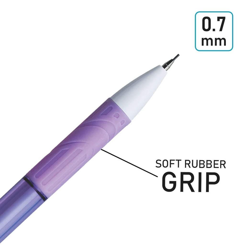 FLAIR Clixx 0.7 mm Mechanical Pencil Pack of 10 | Triangular Barrel, Ergonomic Grip, Free Lead Tube, Lightweight for School & Office