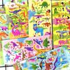 Car Cartoon Kids  Childrens Toys 6 Sheets 3D Bubble Sticker Truck Plane Traffic Waterproof Anime Stickers For Girl Boy Funny Learning Educational