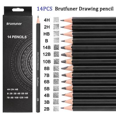 14-teiliges 4H-14B-Bleistifte-Set aus Holz, professionelle Zeichen- und Tagebuch-Schreibstifte für die Schule
