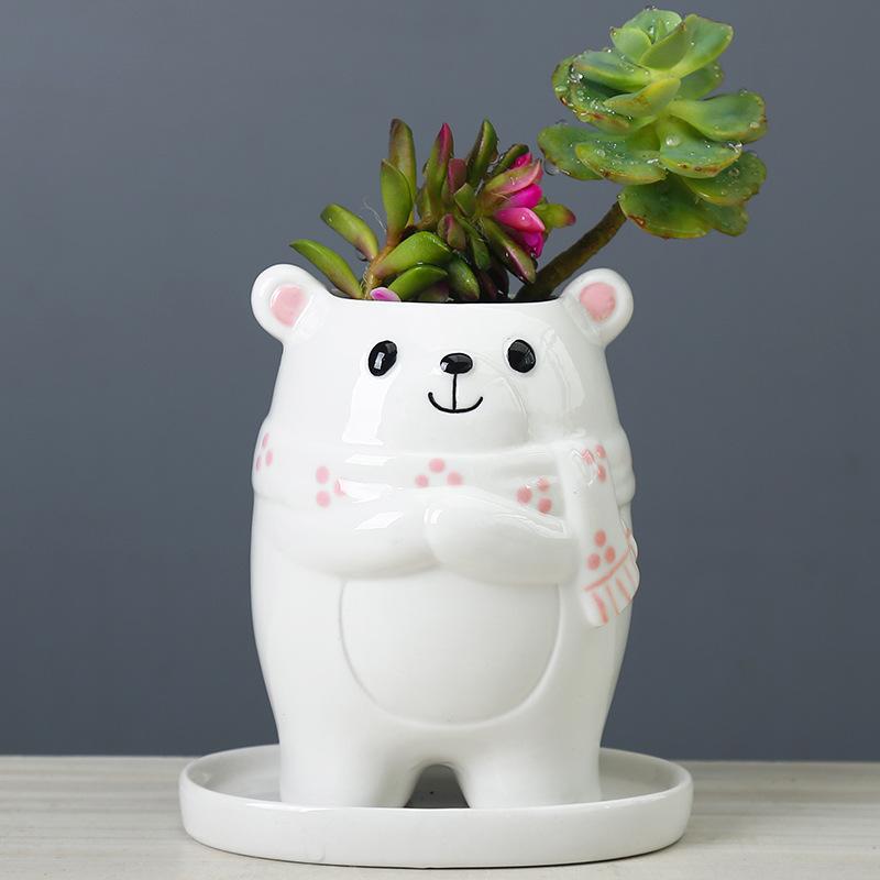 Ceramic Cartoon Flower Pot Cute Succulent Flower Pot Creative Home Gardening Potted Plant