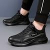 Two-layer Cowhide Casual Men's Shoes Fashion Versatile Trend Leather Sports Shoes Outdoor Travel Comfortable Soft-soled Running Shoes