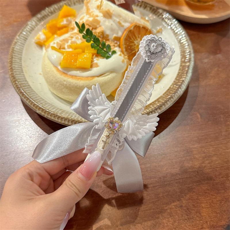 1 Piece Creative Lace Stationery Utility Knife Chic Cute Bow Ribbon Wings Letter Open Sweet Kawaii Box Cutter Student Supplies