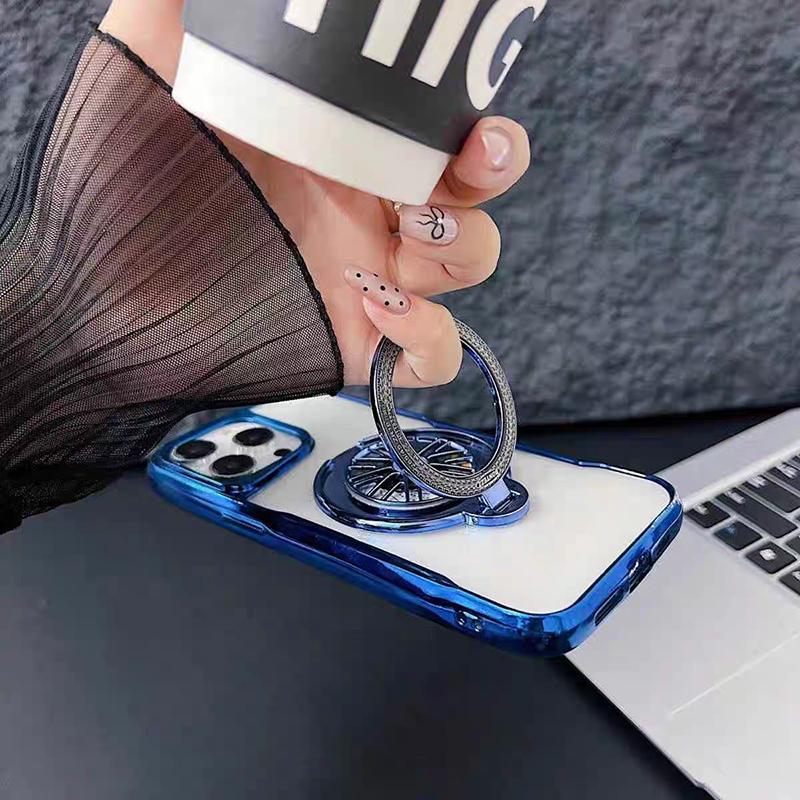 Korean Cute Electroplating Gyroscope Mobile Phone Grip Finger Ring Bracket Stand Holder For All Phone Iphone Huawei Xiaomi Case