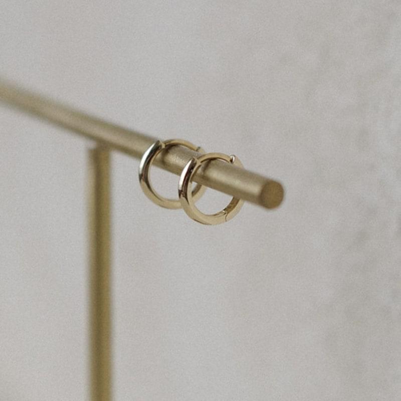 sonryu 14k daily round one-touch ring earrings