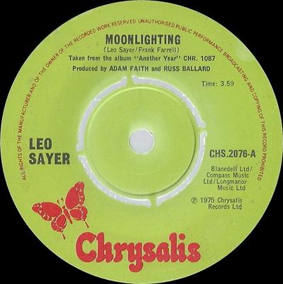 7inch Record LEO SAYER - Moonlighting CHS2076 Chrysalis 1975 UK Pop Used