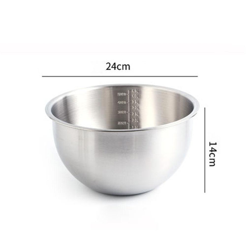 Non Slip Metal Sanding With Scale Kitchen Mixing Bowl Baking Tool Egg Whisking Pan Salad Bowl