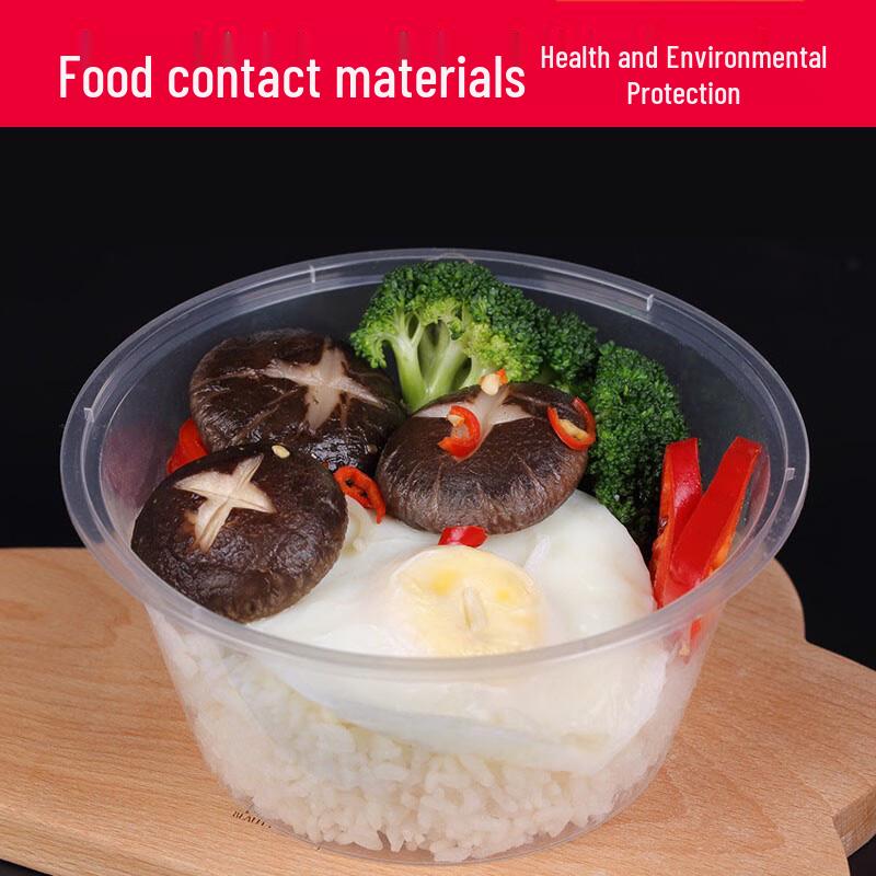 Homeglen 625ML Round Disposable Plastic Food Containers with Lids