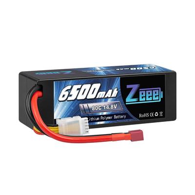 Zeee 14.8V 6500mAh LiPo Μεγάλης Χωρητικότητας Λιθίου Πολυμερούς 80C 4S με Σκληρό Κέλυφος Σύνδεση T Plug για 18 και 110 Τηλεκατευθυνόμενα Αυτοκίνητα, Τηλεκατευθυνόμενα Παιχνίδια, RC