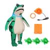 Inflatable Frog Costume for Adults Kids Funny Blow Up Frog Costume with Air Pump Frog Onesie Suit for Halloween Party