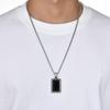 Fashion Simple Black Stone Pendant Classic Stainless Steel Personality Charm Necklace for Women Jewelry Amulet Gift