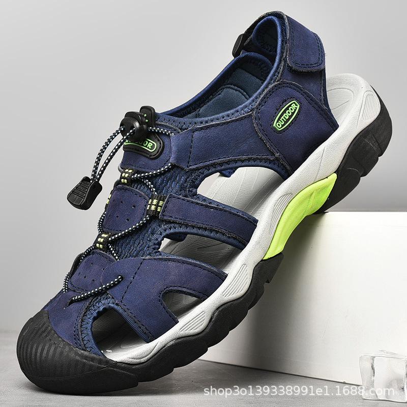 

Летние сандалии из коровьей кожи большого размера, коровья кожа, уличная обувь для ручья, повседневные мужские пляжные сандалии 48