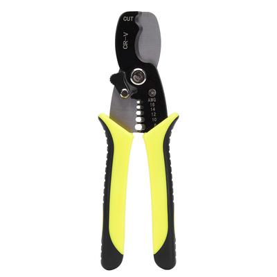 8in Wire Stripper Yellow CR V Chrome Vanadium Steel Multifunctional Plastic Handle Electrician