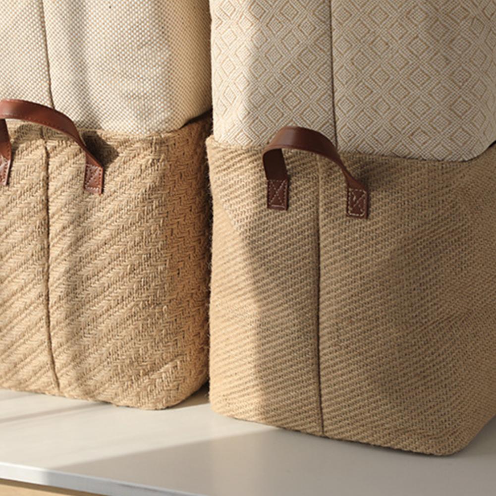 Foldable Storage Basket Decorative Dense Stitches Fabric Dirty Clothes Basket for Laundry Simple Wardrobe Storage Basket