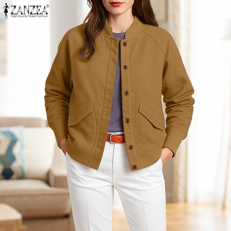 ZANZEA Womens Casual Long Sleeve Autumn Thin Cardigan Outwear