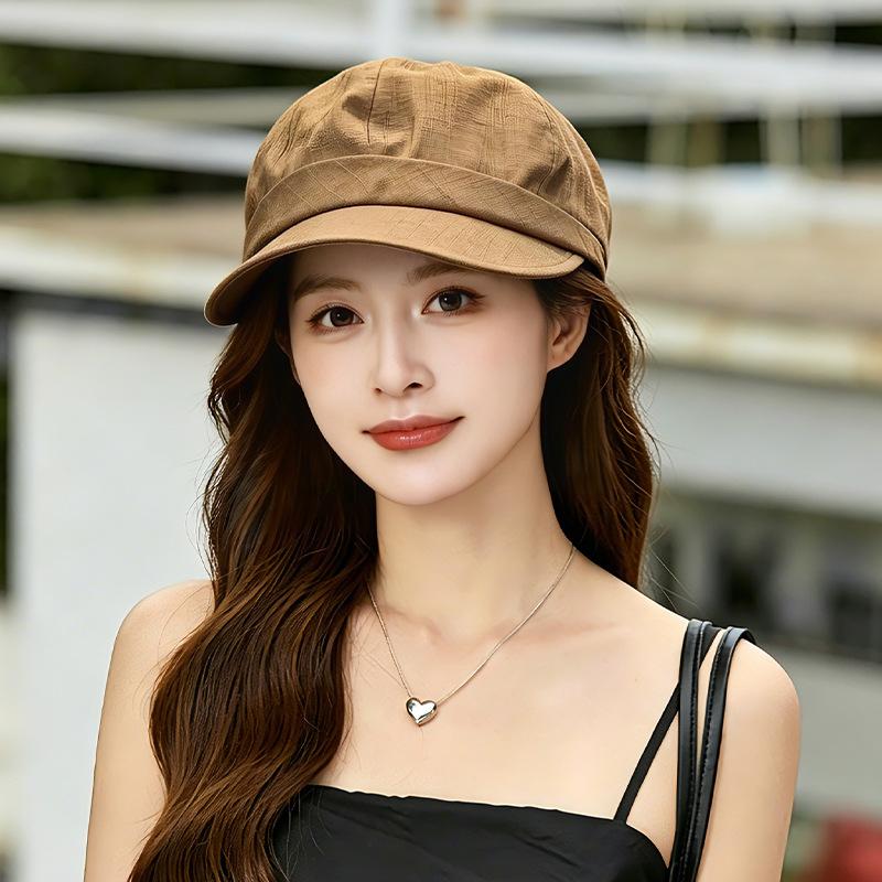 Summer new retro literary octagonal hat women's thin breathable newsboy hat versatile sunshade sun protection cap