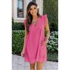 QICED Fashion Summer Spring Solid Color Print Sleeveless V-Neck Casual Dresses