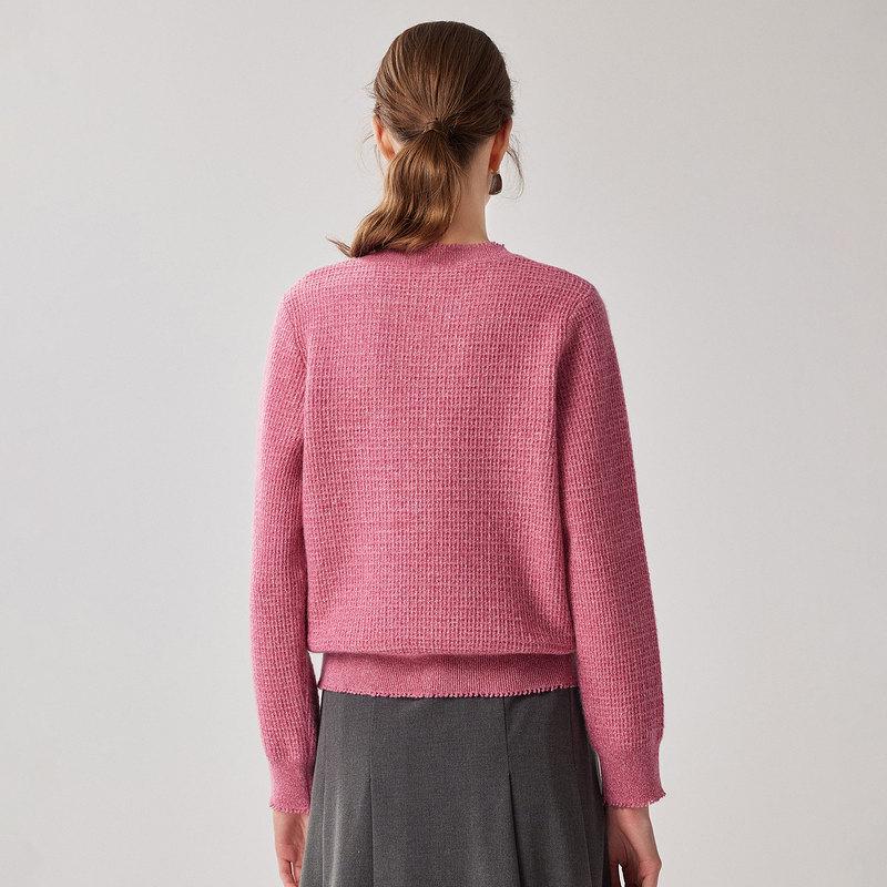 Zhaojun Women's 100% Cashmere Plaid Knitted Sweater