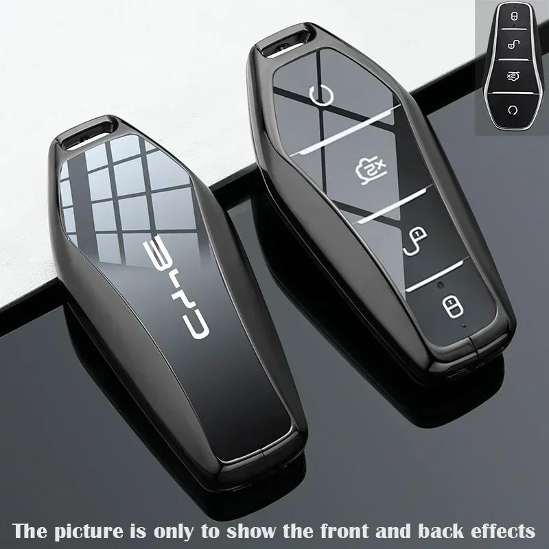 

Fashion Zinc Alloy Car Remote Key Case Full Cover Shell Key Bag Protection Key buckle for BYD ATTO 3 Yuan Plus Accessories