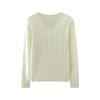 Women's V-Neck Cashmere Sweater - Autumn/Winter Warm, Elegant Knit, Solid Color, Thick Cable Knit Base Layer Top