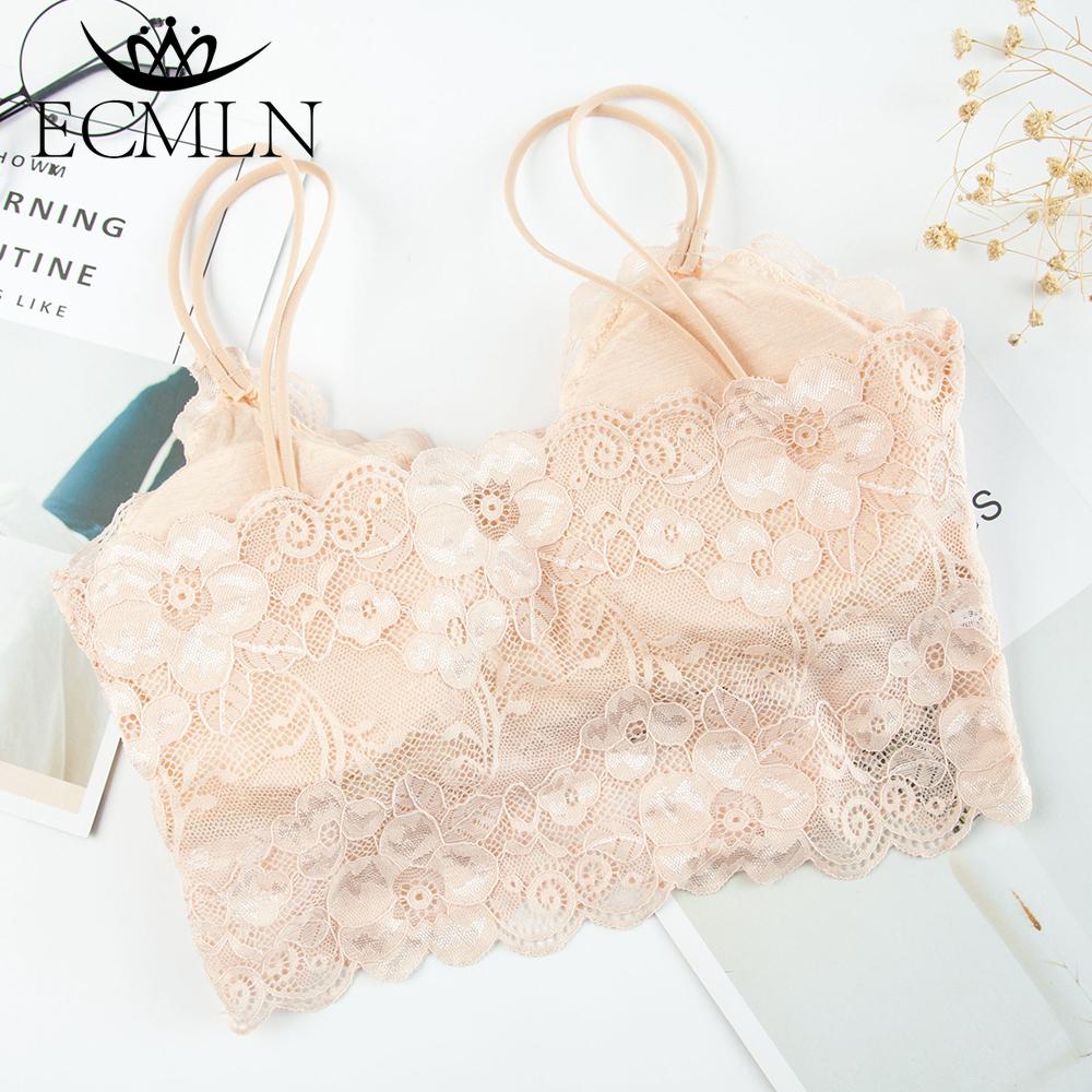 ECMLN L-XL Summer Outer Wear Fashion Women's Lace Bra Women's Top Casual Comfortable Wrap Bra