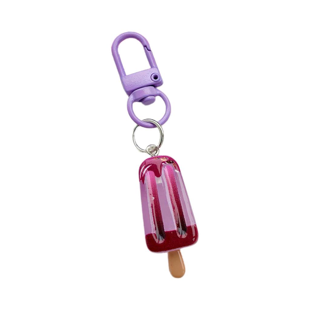 Cute Cartoon Ice Cream Keychain Durable Resin Key Ring For Bag Charm Accessory Perfect Gift For Friends Kids Birthday Party