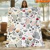 1pc 2D Flat Printing Spring And Summer New Arrival Butterfly Flower Plant Theme Digital Print Blanket, All-Season Use, Casual Throw, 100% Polyester Fi