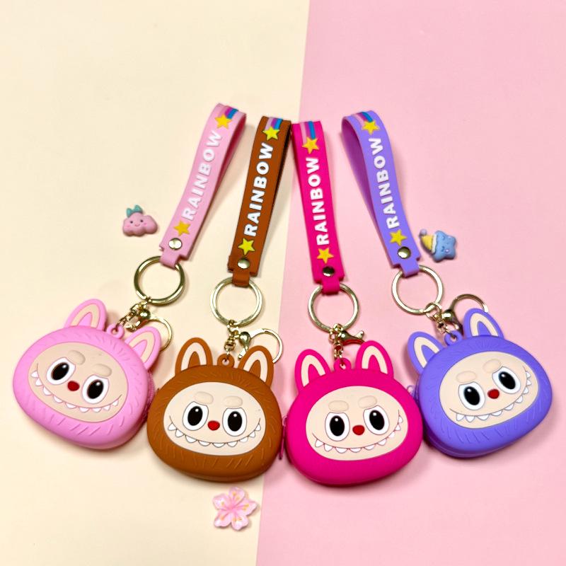 Cartoon Cute Labubu Coin Purse & Keychain Card Holder – Children's Gift & Earphone Bag