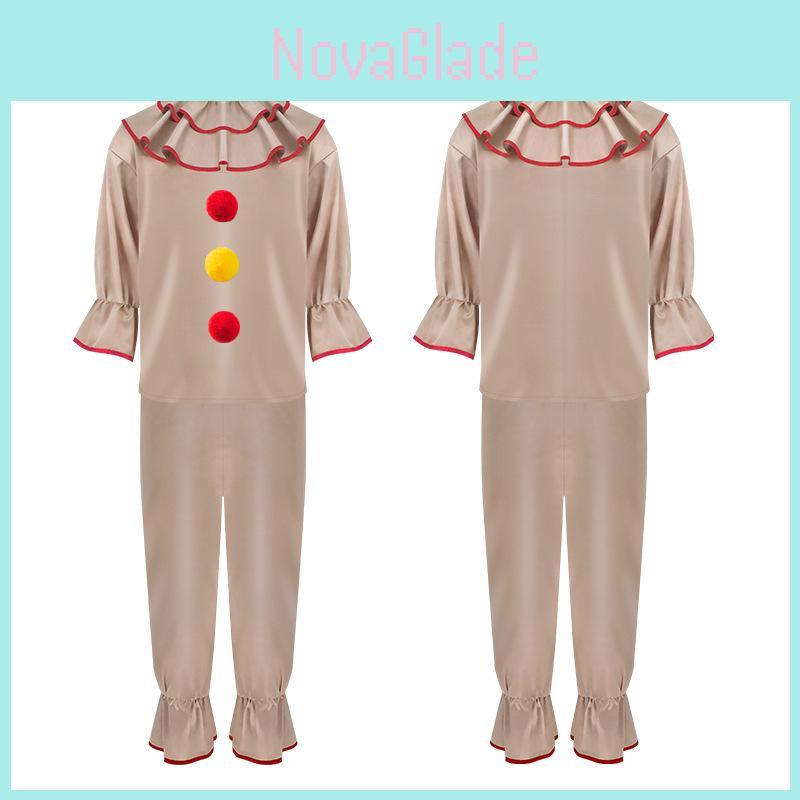 Twisted Clown Cosplay Costume For American Horror Story In Stylish Brown Fabric